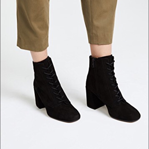 NWT Vince Halle Bootie Flare Heel Lace Zipper - Picture 5 of 7